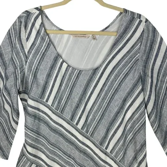 Soft Surroundings Sonya Shift Dress Size Medium Linen Coastal Office Capsule - Picture 4 of 11